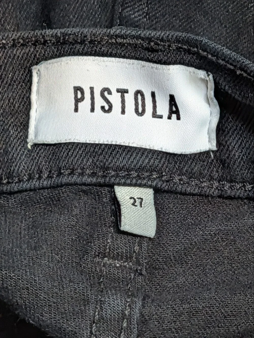 Pistola High Rise Cutoff Black Denim Bermuda Shorts Size 27 Frayed Fringe Hem​